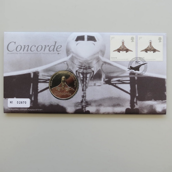 2009 Concorde 40th Anniversary of First Flight Medal Cover - Royal Mail First Day Cover
