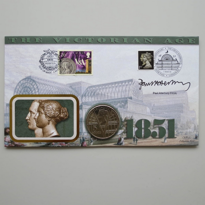 2001 Victorian Age 5 Pounds Coin Cover - Benham First Day Cover Signed