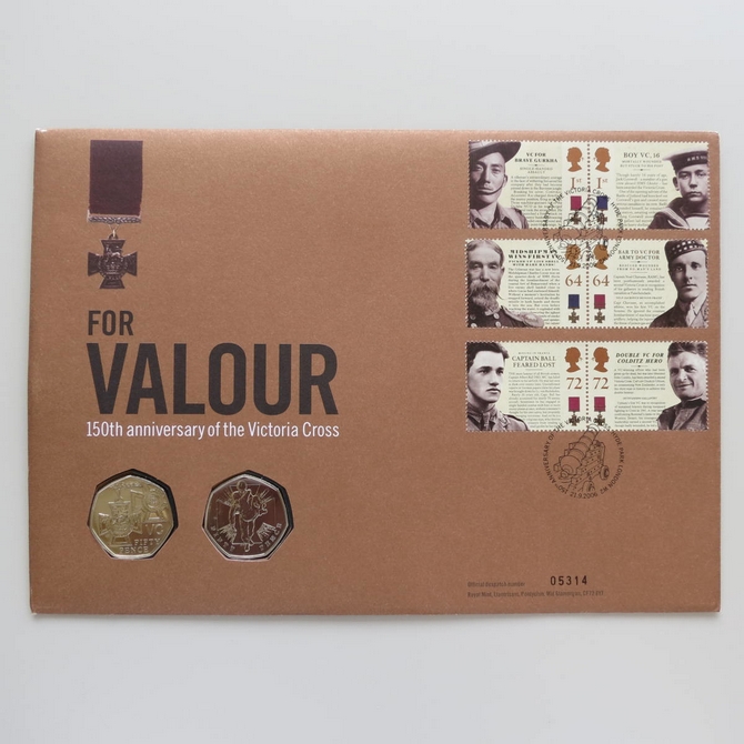 2006 For Valour 150th Anniversary of Victoria Cross 2x 50p Pence Coin Cover - UK First Day Cover