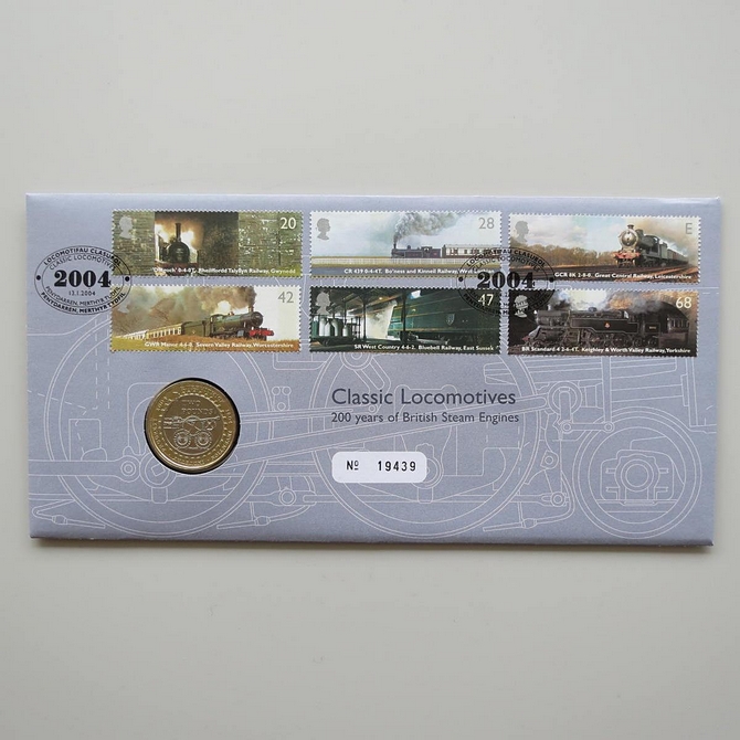 2004 Classic Locomotives 200 Years 2 Pounds Coin Cover - Royal Mail First Day Covers