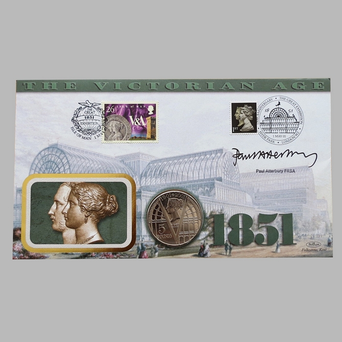 2001 Victorian Age 5 Pounds Coin Cover - Benham First Day Cover Signed