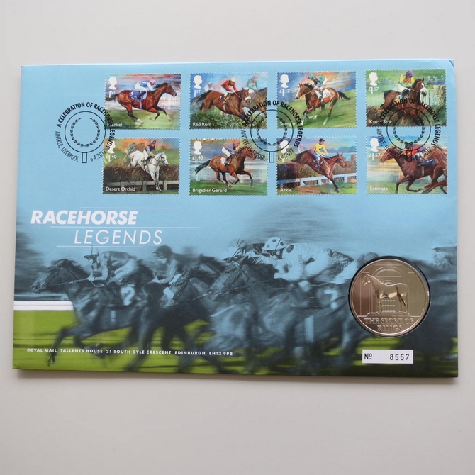 2017 A Celebration of Racehorse Legends Medal Cover - Royal Mail First Day Cover