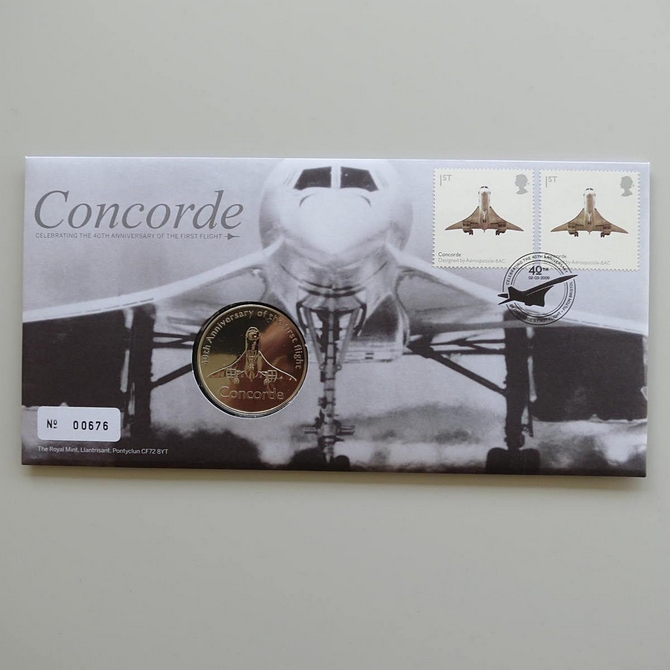 2009 Concorde 40th Anniversary of First Flight Medal Cover - Royal Mail First Day Cover