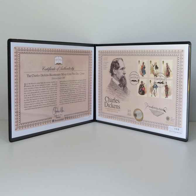 2012 Charles Dickens Birth Bicentenary Silver Proof 2 Pounds Coin Cover - UK PNC First Day Cover