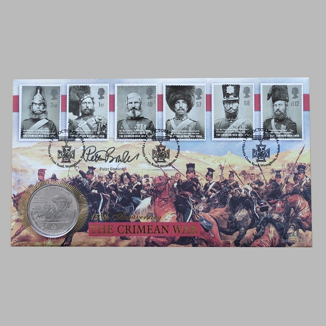 2004 Crimean War  150th Anniversary 1 Crown Coin Cover - Benham First Day Cover Signed