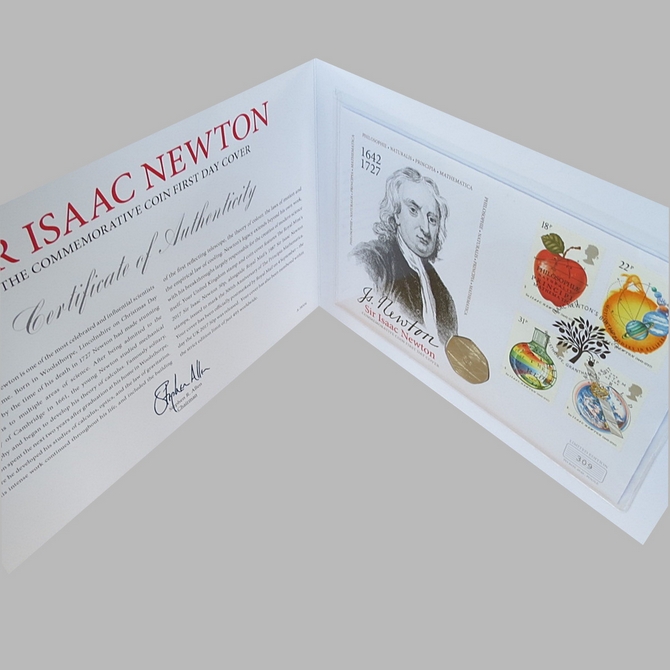 2017 Sir Isaac Newton 50p Pence Coin Cover - First Day Cover by Westminster