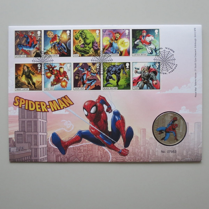 2019 Marvel Spider-Man Medal Cover - Royal Mail First Day Cover