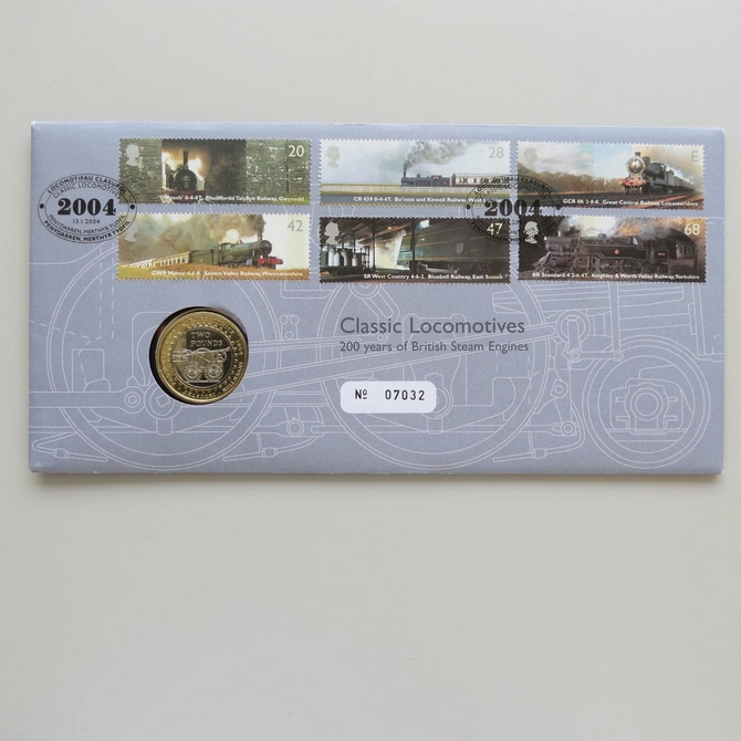 2004 Classic Locomotives 200 Years 2 Pounds Coin Cover - Royal Mail First Day Covers