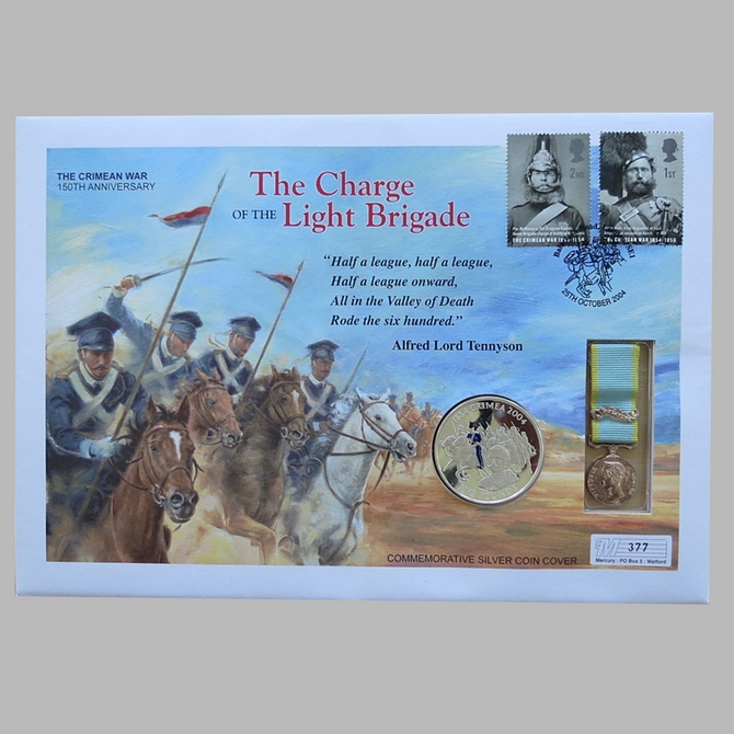 2004 The Crimean War 150th Anniversary Silver 5 Pounds Coin Cover - First Day Cover by Mercury