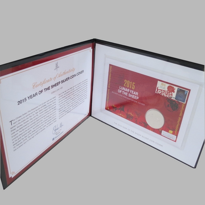 2015 Lunar Year of The Sheep 1oz Silver 2 Pounds Coin Cover - First Day Cover by Westminster