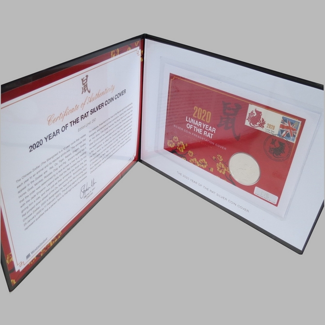 2020 Lunar Year of the Rat 1oz Silver 2 Pounds Coin Cover - First Day Cover by Westminster