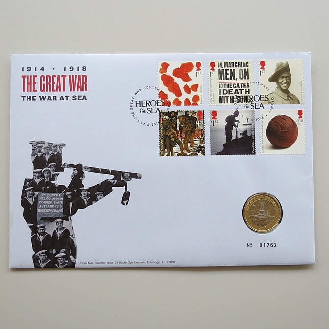 2015 The Great War Centenary 2 Pounds Coin Cover - The War At Sea - Royal Mail First Day Cover
