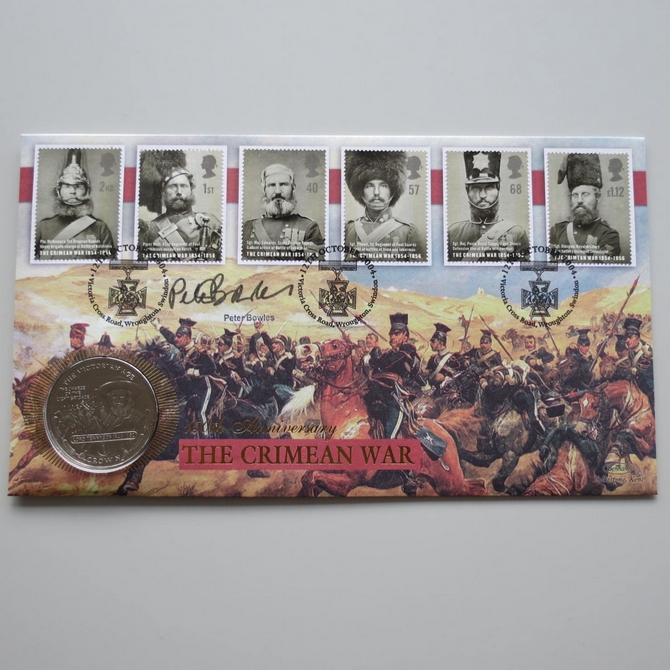 2004 Crimean War  150th Anniversary 1 Crown Coin Cover - Benham First Day Cover Signed