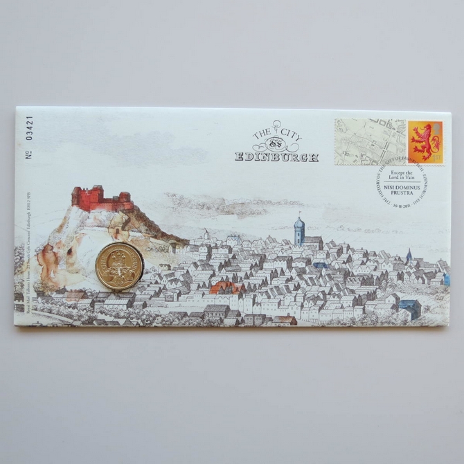 2011 The City of Edinburgh 1 Pound Coin Cover - Royal Mail First Day Cover