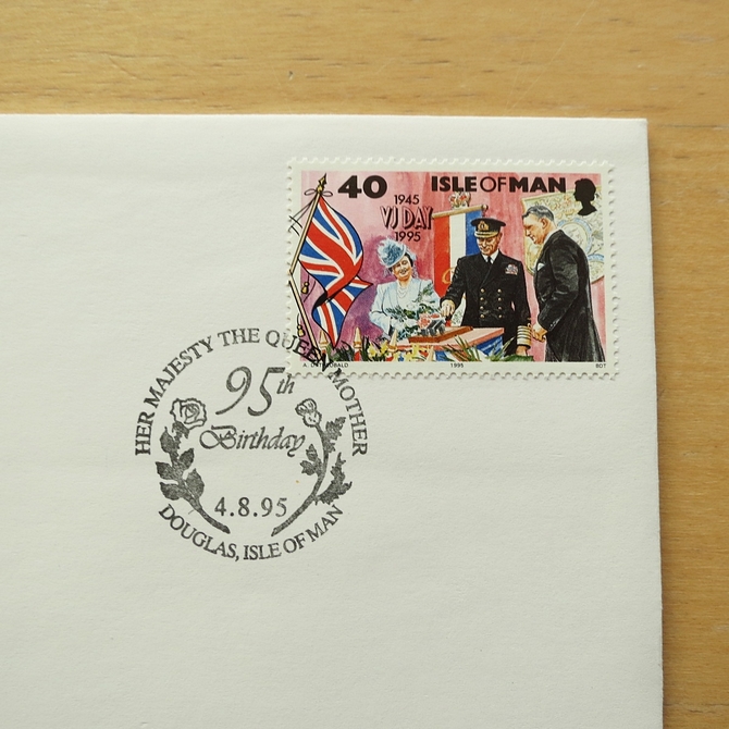 1995 The Queen Mother 95th Birthday 1 Crown Coin Cover Isle of Man ...