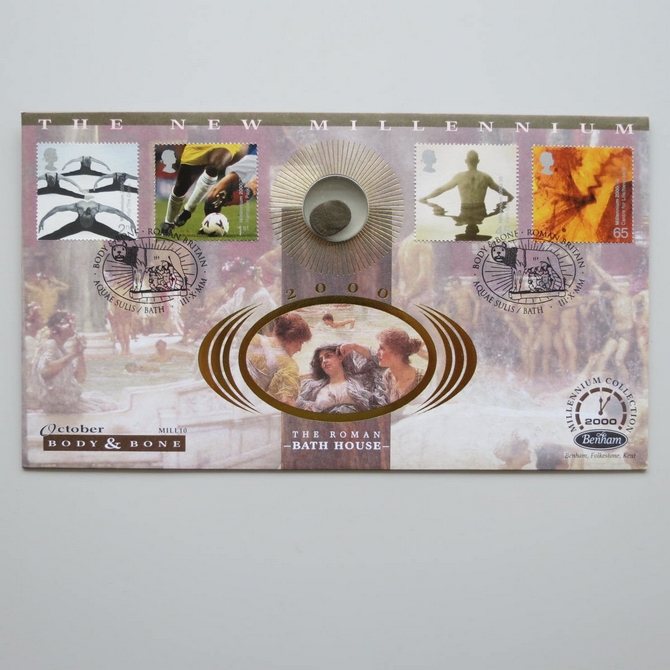 2000 The New Millennium Body & Bone Roman Copper-Bronze Coin Cover - Benham First Day Cover