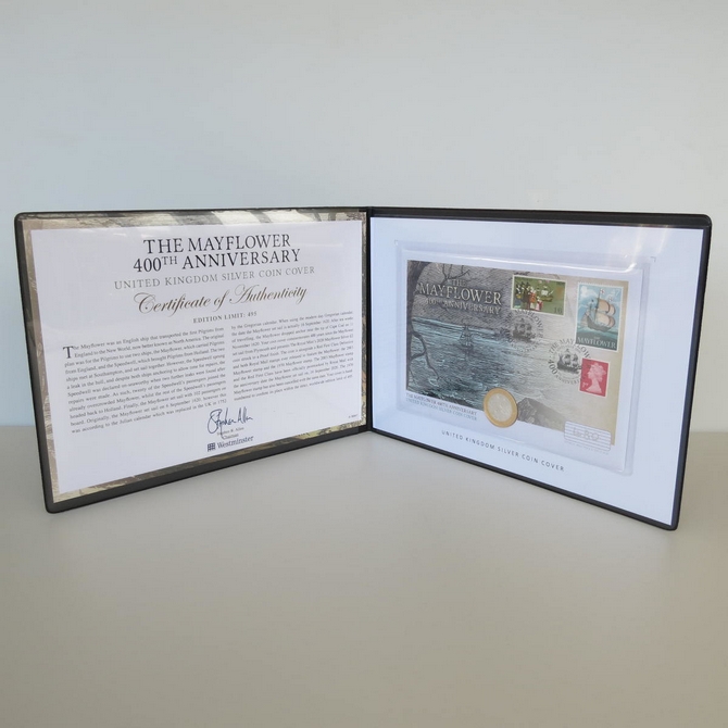 2020 The Mayflower 400th Anniversary Silver Proof 2 Pounds Coin Cover - UK PNC First Day Covers