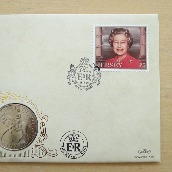 1996 HM Queen Elizabeth II 70th Birthday Crown Coin Cover - Benham ...