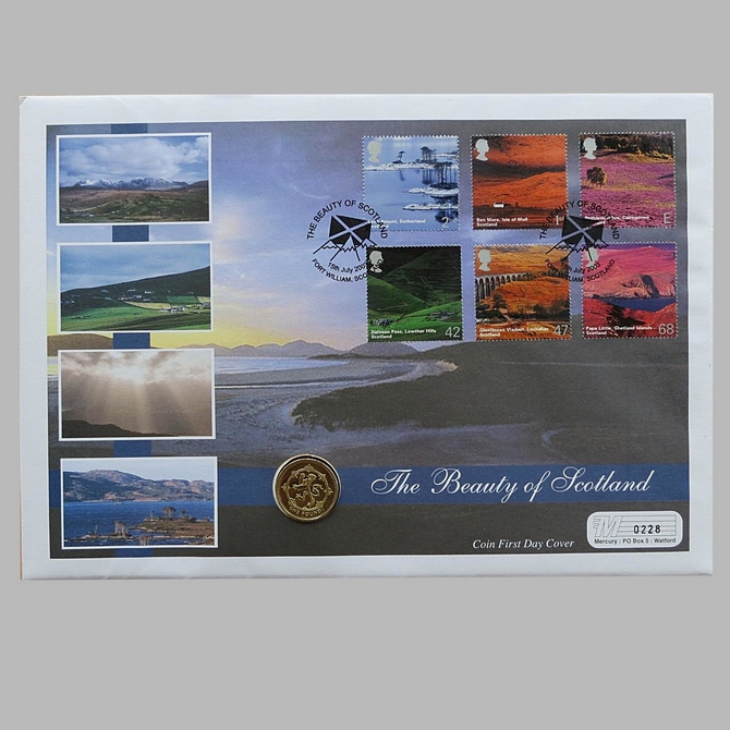 2003 The Beauty of Scotland 1 Pound Coin Cover - First Day Cover by Mercury