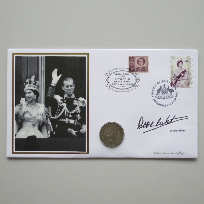 2004 Golden Jubilee Royal Australian Tour Silver Florin Coin Cover - Benham Signed First Day Covers