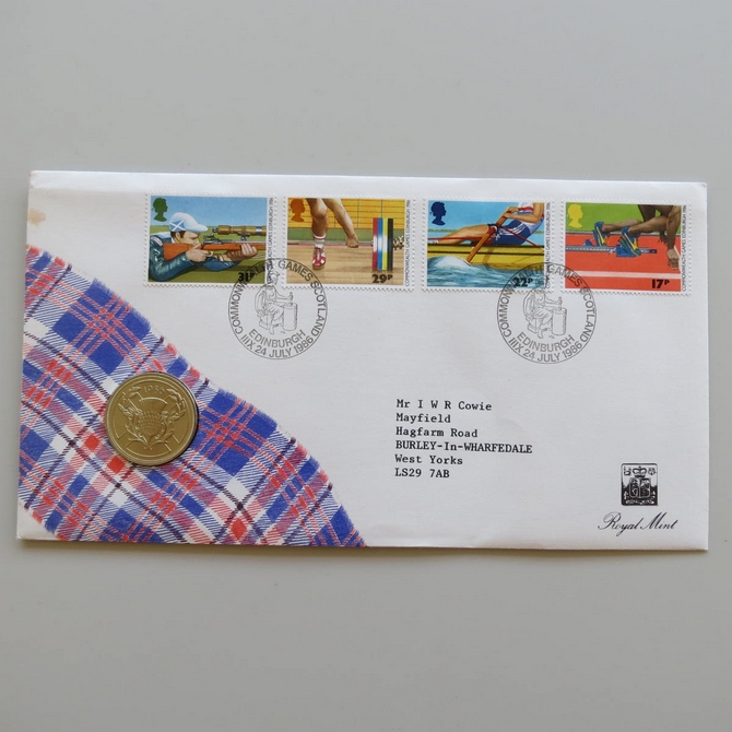 1986 Commonwealth Games Scotland 2 Pounds Coin Cover - PNC First Day Covers Royal Mint
