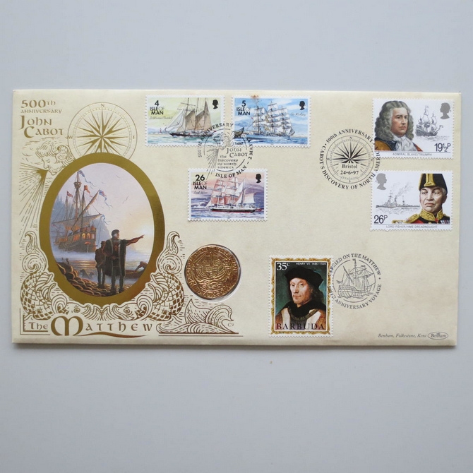 1997 Cabot's Discovery of North America 500th Anniversary Coin Cover - Benham First Day Cover