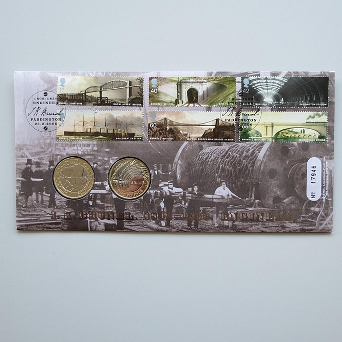 2006 Isambard Kingdom Brunel  2 Pounds Coin Cover - Royal Mail First Day Cover