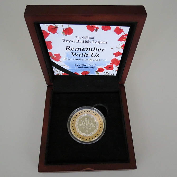 2019 Remember With Us Silver Proof Jersey 5 Pounds Coin The Royal