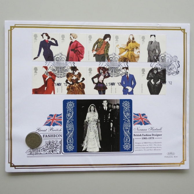 2012 Great British Fashion Sixpence Coin Cover - First Day Covers by Benham