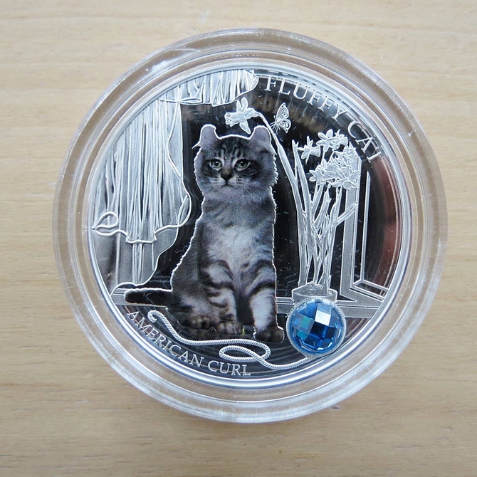2013 American Curl Cat 1oz Silver Proof 2 Dollar Coin Fiji Cats