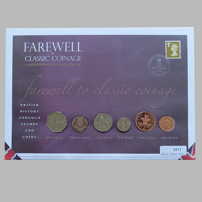 2008 Farewell to Classic Coinage Multi Pence Coins Cover - First Day Cover by Mercury