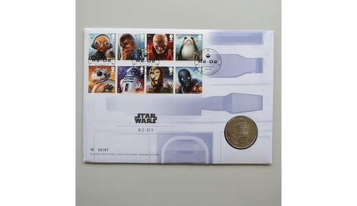 2017 Star Wars R2-D2 Medal Cover - Royal Mail UK First Day Covers