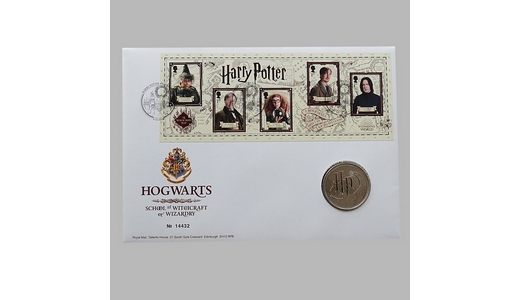 2018 Harry Potter School of Witchcraft Medal Cover - Royal Mail First Day Cover
