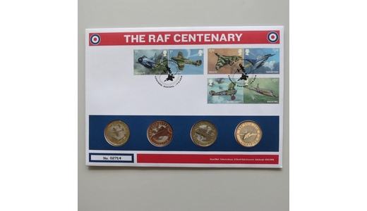 2018 The RAF Centenary 4x 2 Pounds Coin Cover - Royal Mail First Day Cover