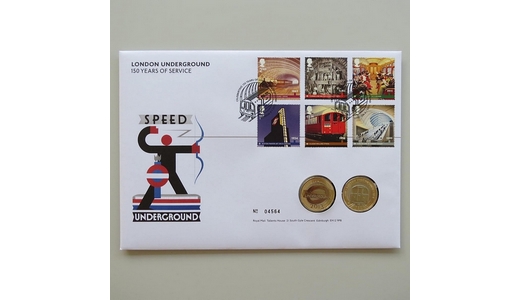 2013 London Underground 150 Years of Service Twin 2 Pounds Coin Cover - Royal Mail First Day Cover