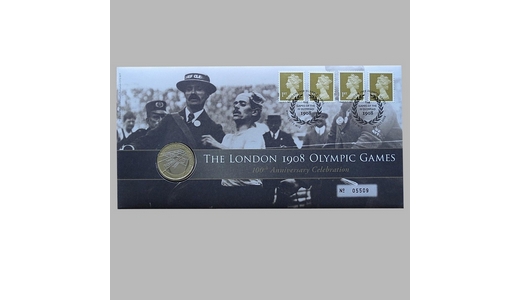 2008 The London 1908 Olympic Games 100th Anniversary 2 Pounds Coin Cover - Royal Mail First Day Cover