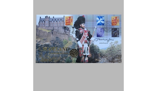 1999 Scotland National Portrait 1 Pound Coin Cover - Benham First Day Cover Signed