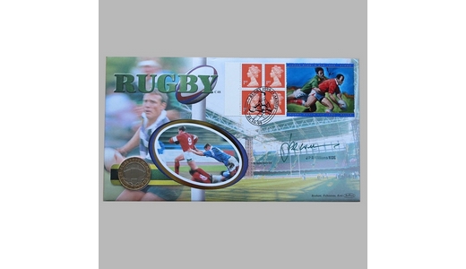 1999 Rugby World Cup 2 Pounds Coin Cover - Benham First Day Cover Signed
