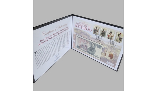2015 The Battle of Waterloo 200th Anniversary 5 Pounds Banknote & Silver Coin Cover - First Day Cover
