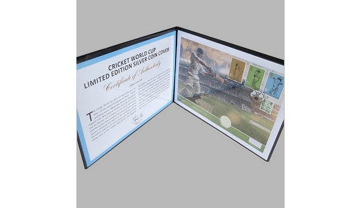 2019 Cricket World Cup Silver Proof 50p Pence Coin Cover - First Day Cover by Westminster