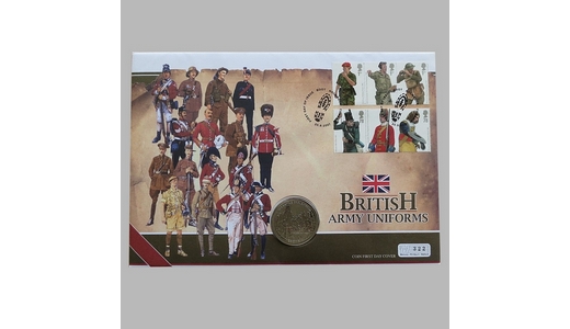 2007 British Army Uniforms 1 Crown Coin Cover - First Day Cover by Mercury