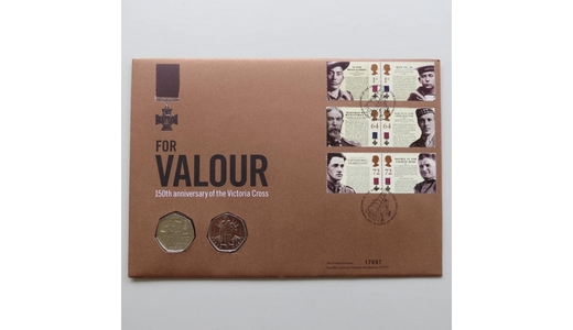 2006 For Valour 150th Anniversary of Victoria Cross 2x 50p Pence Coin Cover - UK First Day Cover