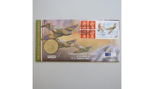 1995 RJ Mitchell Birth Centenary Designer of Spitfire Medal Cover - First Day Cover - Royal Mint