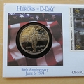 1994 Heroes of D-Day 50th Anniversary 5 Dollars Coin Cover - Marshall Islands First Day Cover