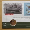 2000 Battle of Britain 60th Anniversary 5 Pounds Coin Cover - Gibraltar First Day Cover