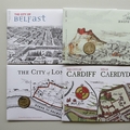 2010 - 2012 City of Edinburgh London Belfast Cardiff 1 Pound Coin Cover Set - First Day Covers