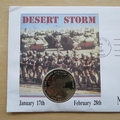 1991 Heroes of Desert Storm 5 Dollars Coin Cover - USA First Day Cover
