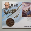 1994 D-Day Landings 50th Anniversary Guernsey 2 Pounds Coin First Day Cover