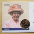 2002 Queen Elizabeth II Golden Jubilee 5 Dollars Coin Cover - The Gambia First Day Cover