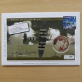 2004 D-Day Spitfire Flown Silver 5 Pounds Coin Cover - Guernsey First Day Cover